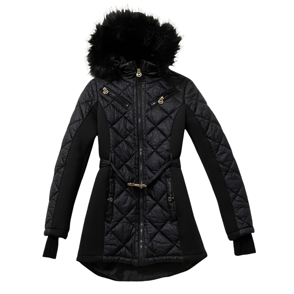 Michael Kors Winter Jacket XS Black with Removable Hoodie